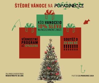 Štědré Vánoce s Popadinec.cz! 🎣🎁 Zapojte se do naší velké soutěže o ceny v hodnotě 25 000 Kč! Celkem odměníme 10 výherců,...